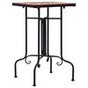 vidaXL Side Table Terracotta and Black Iron and Ceramic Small Durable