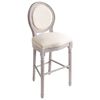 vidaXL Bar Chair Set of 2 Cream white Linen upholstery, solid wood frame