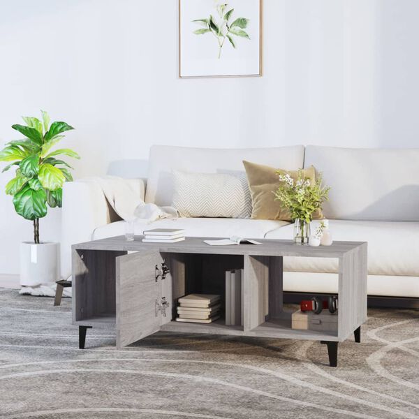 vidaXL Coffee Table Grey Sonoma Engineered Wood Medium Coffee Table