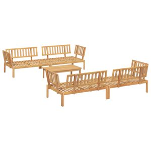 vidaXL Pallet Sofa Set Natural wood Solid Acacia wood Large Modular