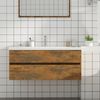 vidaXL Sink Cabinet Smoked oak Engineered wood 39.4 in Sink Cabinet
