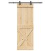 vidaXL Sliding Door with Hardware Set 31.5x82.7" Solid Wood Pine