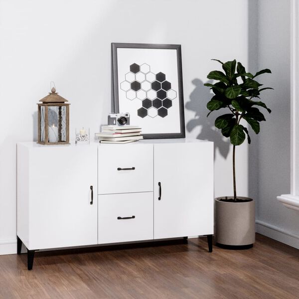 vidaXL Sideboard High gloss white Engineered wood 39.4x14.2x23.6 in