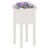 vidaXL Planter White Solid pinewood 12x12x27.6 in Durable Planter