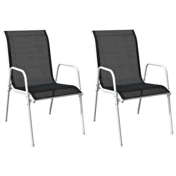 vidaXL Garden Chair Set of 2 Black and grey