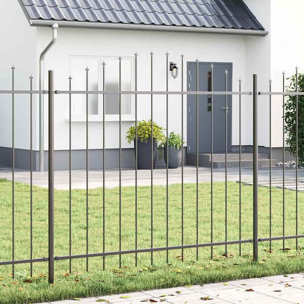 vidaXL Garden Fence Grey 66.93 x 74.80 in Powder-Coated Steel