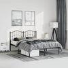 vidaXL Bed Frame Black Powder-Coated Steel Double Bed Frame