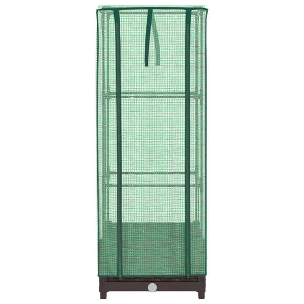 vidaXL Raised Bed Brown, Green Polypropylene, Polyethylene, Iron Compact