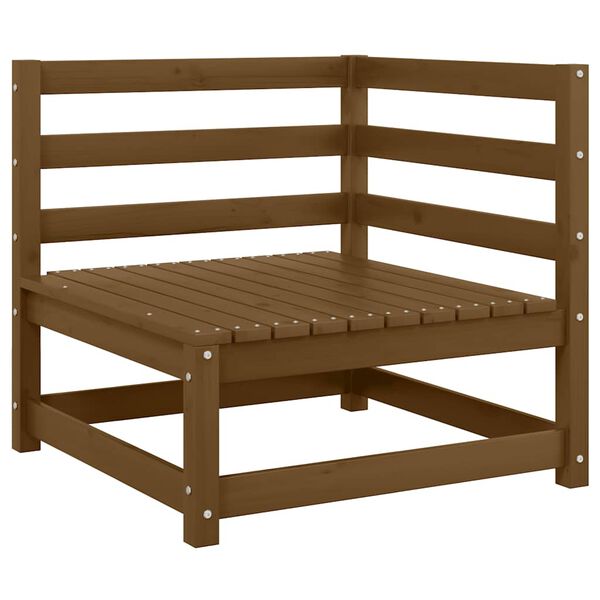 vidaXL Corner Sofa Honey brown Solid pine wood 27.6 in x 27.6 in x 26.4 in