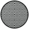vidaXL Outdoor Carpet White and Black Polypropylene (PP) &Oslash;47.2 in