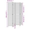 vidaXL Room Divider 4 Panels White Solid Wood Paulownia