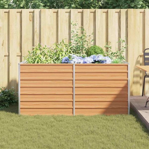 vidaXL Garden Raised Bed Silver Galvanized Steel 63 x 31.5 x 30.3 in