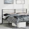 vidaXL Headboard Black Powder-Coated Steel Large Headboard Rectangular