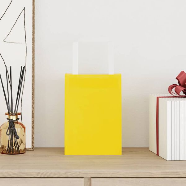vidaXL Paper Bags 50 pcs with Handles Yellow 15x8x21 cm