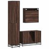 vidaXL Bathroom Furniture Set Brown oak Engineered wood, metal, glass