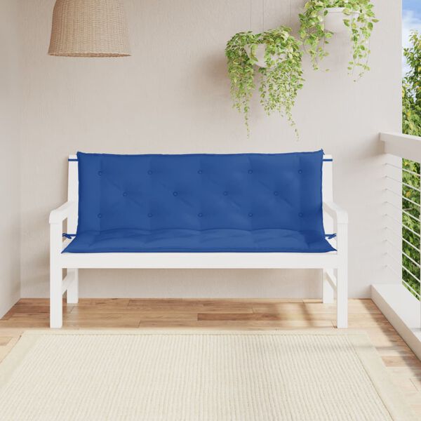 vidaXL Garden Bench Cushion Set of 2 Blue Oxford fabric (100% polyester)