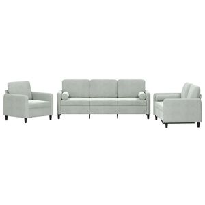 vidaXL Sofa Set Light Grey