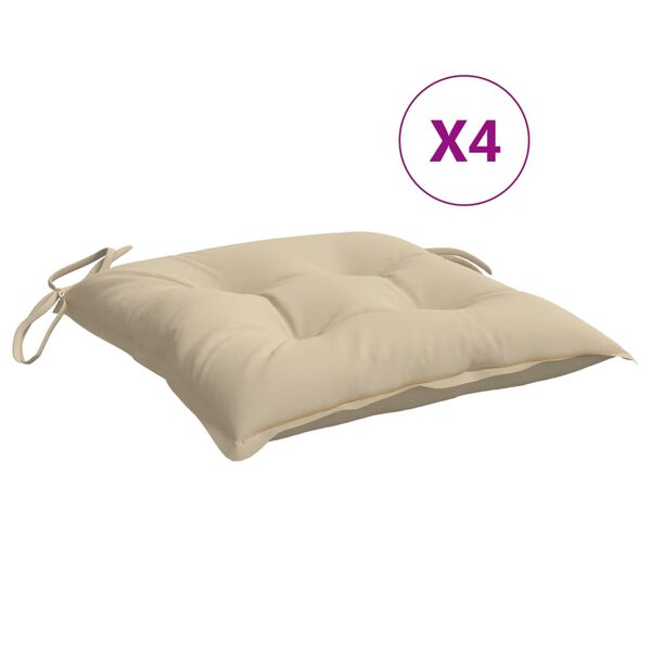 vidaXL Chair Cushion Set of 4 Beige Oxford fabric (100% polyester)