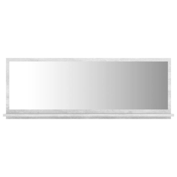 vidaXL Mirror Concrete grey Engineered wood, acrylic 39.4 x 4.1 x 14.6 in