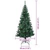 vidaXL Artificial Pre-lit Christmas Tree Green 47.2" PVC and Metal