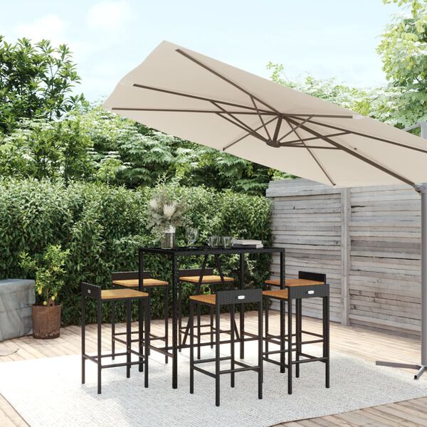 vidaXL Garden Bar Set Black