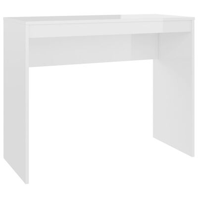 vidaXL Desk High Gloss White 35.4" x 15.7" x 28.3" Engineered Wood
