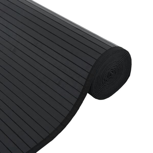vidaXL Rug Black Bamboo, Polypropylene Large Water-resistant materials