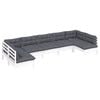 vidaXL Garden Lounge Set White, Anthracite Solid pinewood, polyester
