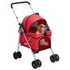 vidaXL Dog Stroller Red 300D oxford fabric, Steel