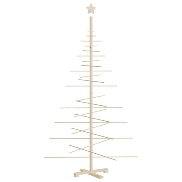 vidaXL Wooden Christmas Tree for Decoration 70.9" Solid Wood Pine