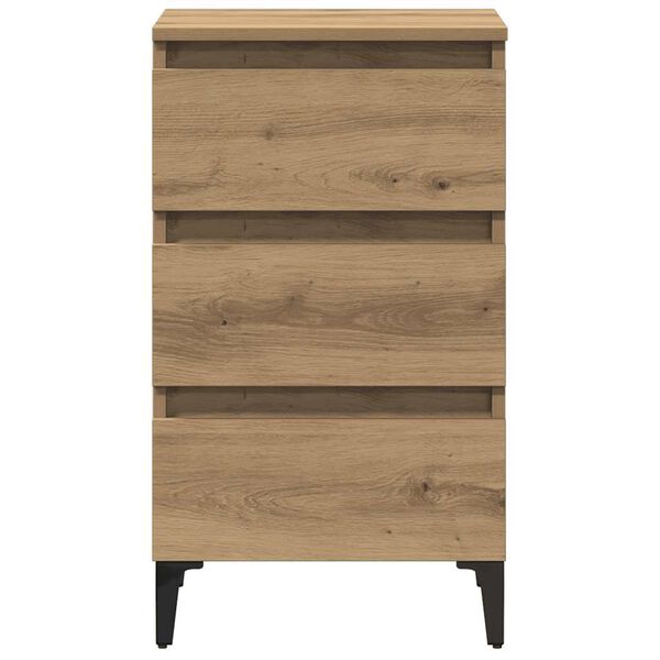 vidaXL Bed Cabinet Artisan Oak Engineered wood, Metal Medium Bed Cabinet