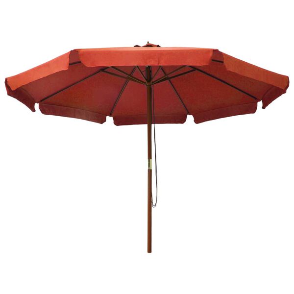 vidaXL Garden Parasol Terracotta Polyester, Laminated Bamboo, Hardwood