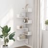 vidaXL Wall Corner Shelf White Engineered Wood 17.7 x 17.7 x 57.9 in