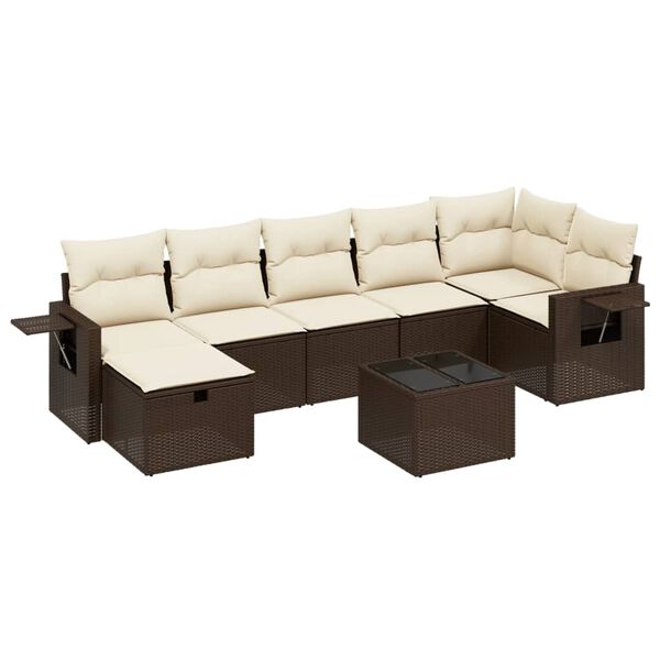 vidaXL Garden Sofa Set Brown Poly Rattan Large Modular Garden Sofa Set