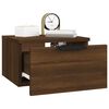 vidaXL Wall-mounted Bedside Cabinet Brown oak Engineered wood