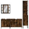 vidaXL Bathroom Cabinet Set Smoked Oak Engineered Wood Large