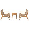 vidaXL Garden Chairs with Table 3 pcs Beige 35.4" x 17.7" x 15.7