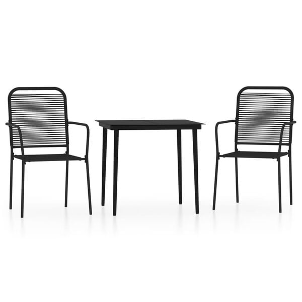 vidaXL Dining Set Black Steel Medium Durable Garden Dining Set