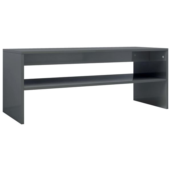 vidaXL Coffee Table High gloss grey Engineered wood Medium Coffee Table