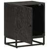 vidaXL Nightstand Black Solid Mango Wood Medium Nightstand Rectangular
