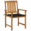 vidaXL Garden Chair Set of 2 Natural wood, Black