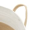 vidaXL Storage Basket Beige and white Woven cotton rope Medium