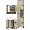 vidaXL Bathroom Furniture Set Sonoma Oak Engineered Wood, Metal, Glass