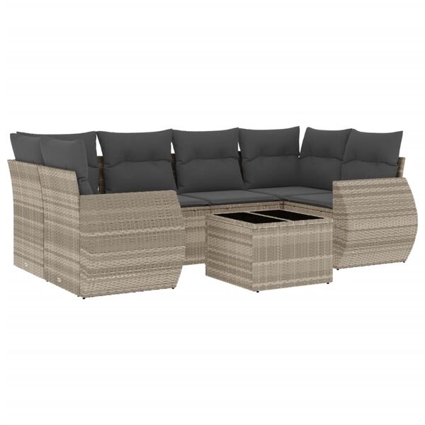 vidaXL Garden Sofa Set Light Grey, Dark Grey