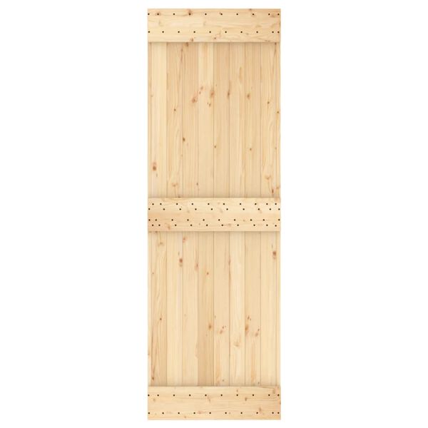 vidaXL Sliding Door with Hardware Set 27.6x82.7" Solid Wood Pine