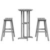 vidaXL Garden Bar Set 3 pcs Light gray HDPE