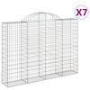 vidaXL Gabion Basket Set of 7 Silver Galvanized Iron