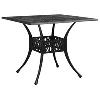 vidaXL Patio Table Black 35.4"x35.4"x28.7" Cast Aluminum