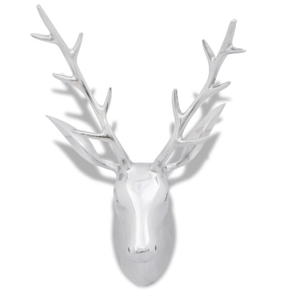 vidaXL Deer Head Decoration Silver Aluminum Large Deer Head Decoration