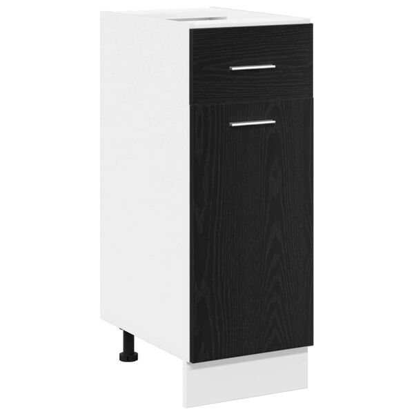 vidaXL Drawer Bottom Cabinet Riga Black oak 11.81 x 18.11 x 32.09 in